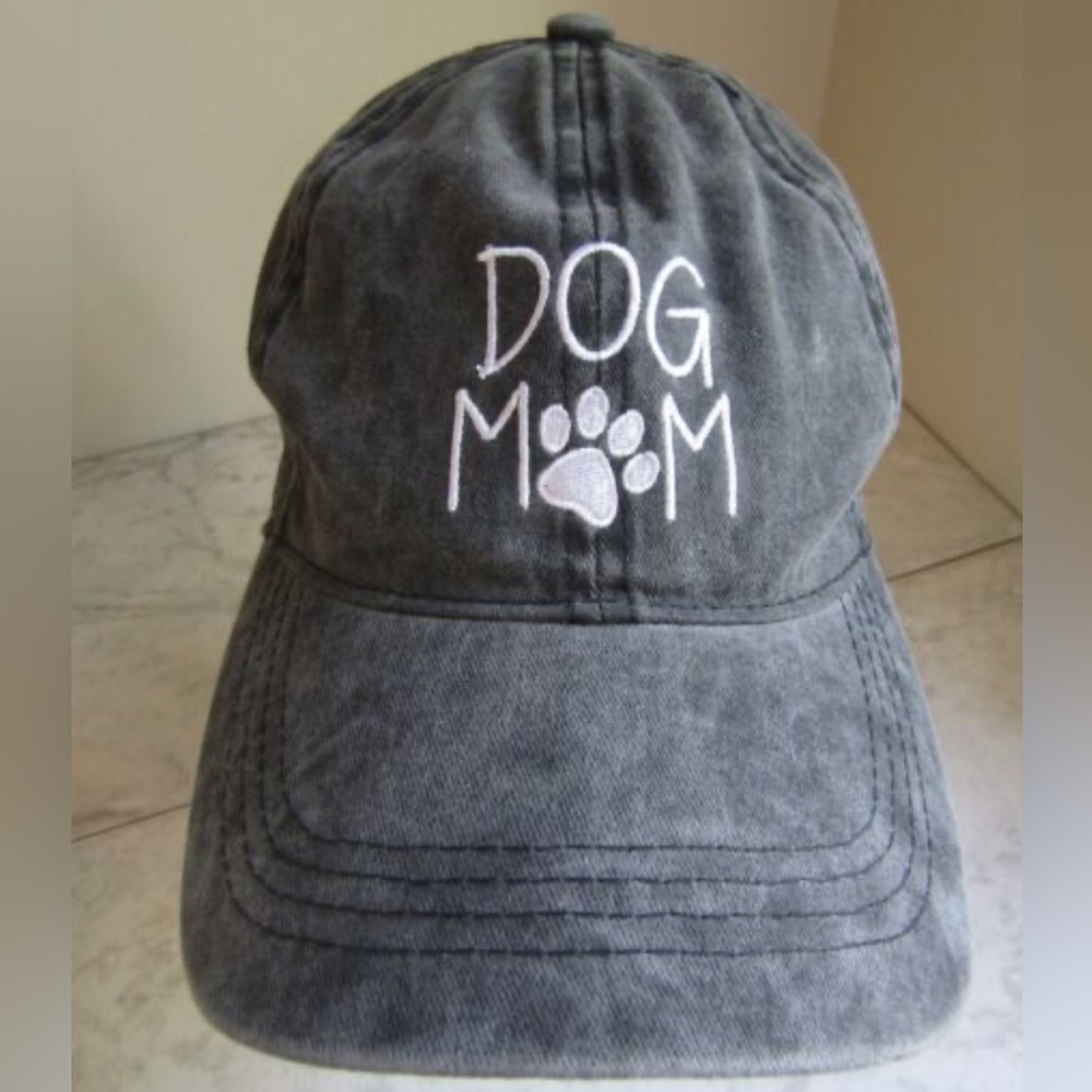 DAVID & YOUNG dog mom black washed baseball cap